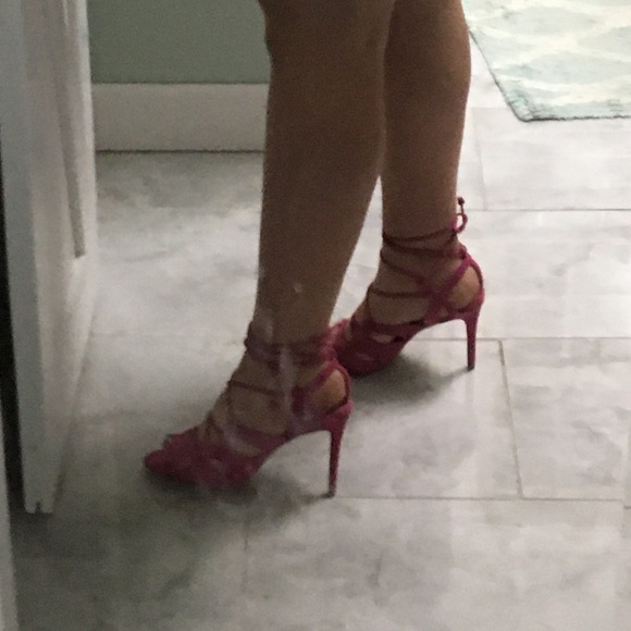 Banana Republic Hot Pink Suede Lace-Up Sandal - Picture 4 of 4